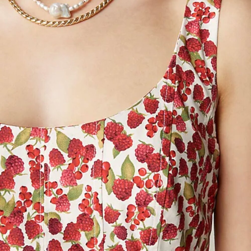 J Crew Raspberry Print Dress Plus Size - Picture 4 of 5